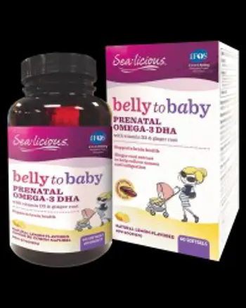 Sea Licious Omega 3 Belly To Baby DHA for Pregnant Women 816 mg 60 Гел капсули, 60 Дози