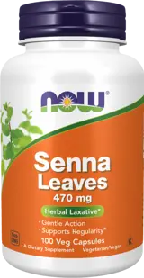 NOW Foods Senna Leaves 470 мг Мaйчин Лист - 100 веге капсули, 100 дози