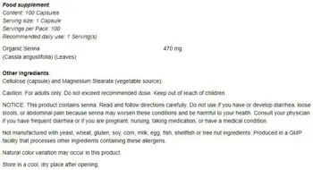 NOW Foods Senna Leaves 470 мг Мaйчин Лист - 100 веге капсули, 100 дози
