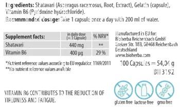 Bioherba Shatavari Ayurvedic Female Rejuvenator Extract 440 mg За хормонален баланс и женско здраве