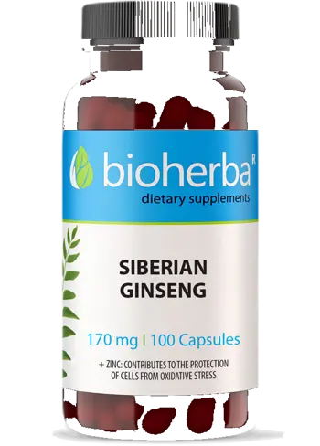 Bioherba Siberian Ginseng 170 mg Сибирски Женшен за енергия и имунитет
