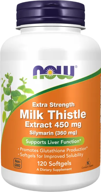 NOW Foods Silymarin Milk Thistle Extract 450 мг Магарешки Бодил / Силимарин - 120 гел капсули, 120 дози