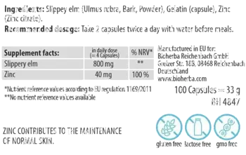 Bioherba Slippery Elm 200 mg Подкрепа за храносмилателната система х 100 капсули