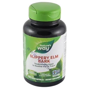 Slippery Elm 470 mg 100 капсули, 25 Дози - Червен бряст кора