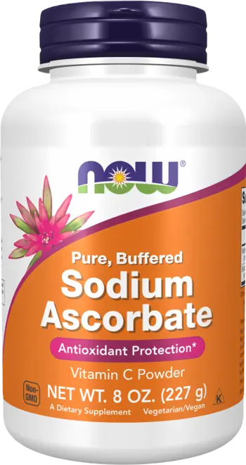 NOW Foods Sodium Ascorbate Powder Pure, Buffered Vitamin C Буфериран Витамин C на Прах - 227 грама, 119 дози
