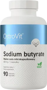 OstroVit Sodium Butyrate 600 мг Специализирана Формула в Подкрепа на Чревната Лигавица - 90 капсули, 90 дози