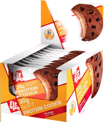 FIT SPO Soft Protein Cookie with 8g Collagen & No Added Sugar Портокал 10 x 70 грама