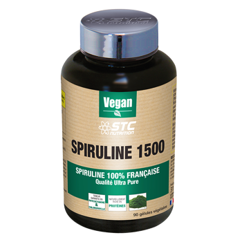 STC Nutrition SPIRULINE 1500 100% френска спирулина за тонус и енергия х 90 капсули