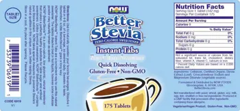 NOW Foods Stevia Instant Tabs Стевия на Таблетки - 175 таблетки, 175 дози