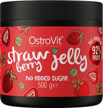 OstroVit Strawberry Jelly 92% Real Fruits ~ No Added Sugar Конфитюр с Вкус на Ягода - 500 грама