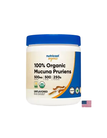 Nutricost 100% Organic Mucuna Pruriens За намаляване на стреса и подкрепа на нервната система 250 g прах