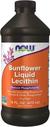 NOW Foods Sunflower Lecithin Liquid Течен Слънчогледов Лецитин - 473 мл, 32 дози