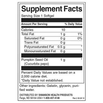 Swanson Pumpkin Seed Oil Масло от Тиквено Семе за здраве на простатата и сърцето