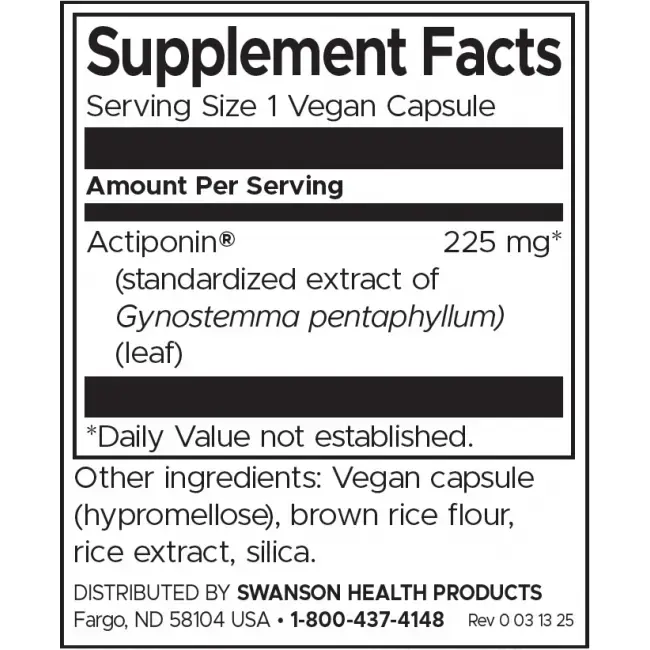 Swanson Actiponin AMP-K Stimulator Енергия и Метаболитна Подкрепа
