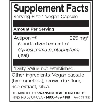 Swanson Actiponin AMP-K Stimulator Енергия и Метаболитна Подкрепа