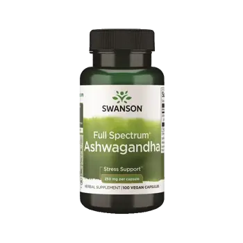 Swanson Full Spectrum Ashwagandha Подкрепа при стрес х 100 веган капсули