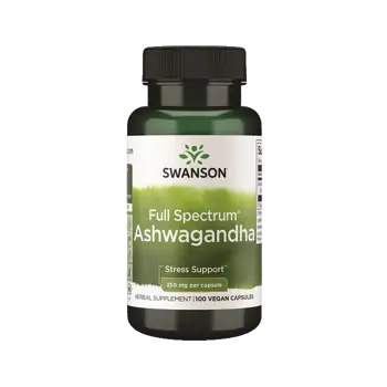 Swanson Full Spectrum Ashwagandha Подкрепа при стрес 250 мг х 100 веган капсули