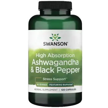 Swanson Ashwagandha Extract with BioPerine Екстракт от ашваганда с черен пипер х 120 капсули