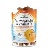 Swanson Ashwagandha & Vitamin D Дъвчащи таблетки – маракуя и портокал