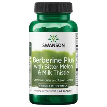 Swanson Berberine Plus with Bitter Melon & Milk Thistle Формула 3 в 1