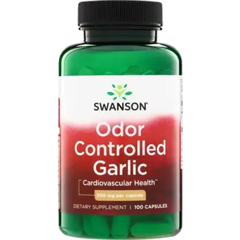 Swanson Odor Controlled Garlic Чесън без мирис 500 мг х 100 капсули
