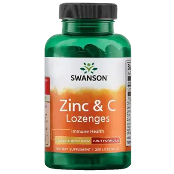 Swanson Zinc & Vitamin C Lozenges Подсладени таблетки за имунна подкрепа х 200 таблетки