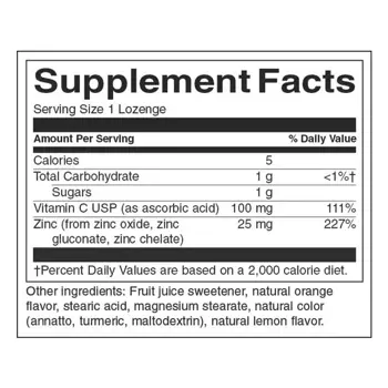Swanson Zinc & Vitamin C Lozenges Подсладени таблетки за имунна подкрепа х 200 таблетки