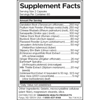Swanson Detoxilean Комплекс за прочистване на организма х 120 капсули