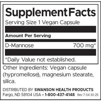 Swanson D-Mannose За здраве на пикочните пътища 60 капсули