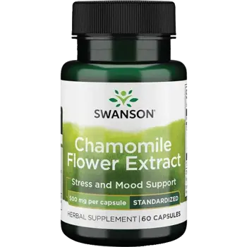 Swanson Chamomile Flower Extract Стандартизиран Апигенин х 60 капсули
