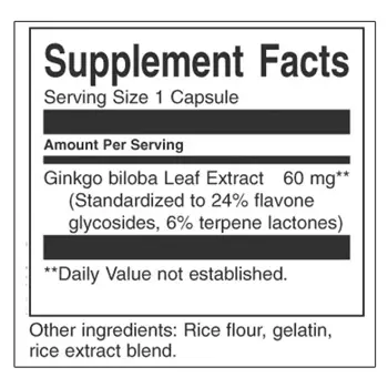 Swanson Ginkgo Biloba Extract В подкрепа на паметта и концентрацията х 30 капсули