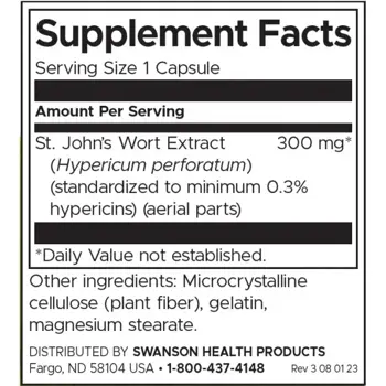 Swanson St. John's Wort Extract Стандартизиран екстракт от жълт кантарион х 120 капсули