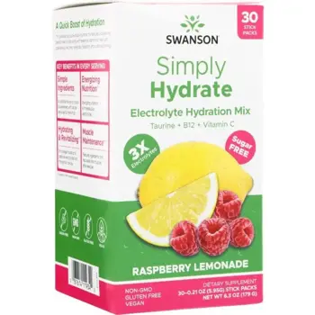 Swanson Simply Hydrate Electrolyte Hydration Mix Малинова лимонада