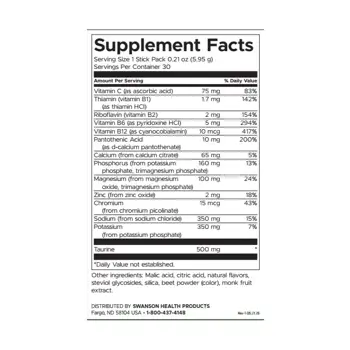Swanson Simply Hydrate Electrolyte Hydration Mix Малинова лимонада