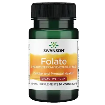 Swanson Folate 5-метилтетрахидрофолиева киселина Биоактивна форма х 30 веге капсули