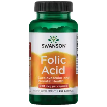 Swanson Folic Acid Фолиева киселина 800 мкг х 250 капсули
