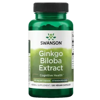 Swanson Ginkgo Biloba стандартизиран екстракт В подкрепа на когнитивната функция х 120 веге капсули