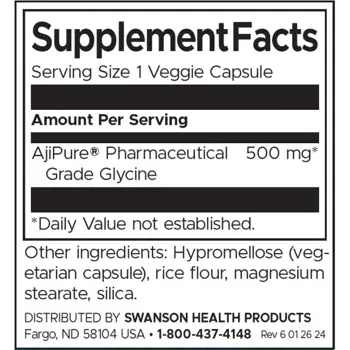 Swanson Glycine с включен AjiPure® За спокоен сън и намаляване на стреса х 60 веге капсули