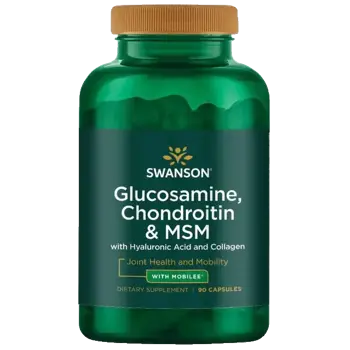Swanson Glucosamine, Chondroitin & MSM with Hyaluronic Acid and Collagen За гъвкавост и възстановяване на ставите х 90 капсули