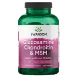 Swanson Glucosamine Chondroitin & MSM Висока концентрация за стави и мобилност х 120 таблетки