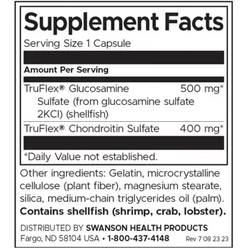 Swanson Glucosamine & Chondroitin с TruFlex® За здрави стави и мобилност х 90 капсули