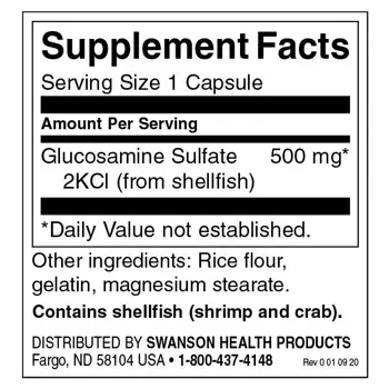 Swanson Glucosamine Sulfate 2KCl За здрави стави и комфортно движение