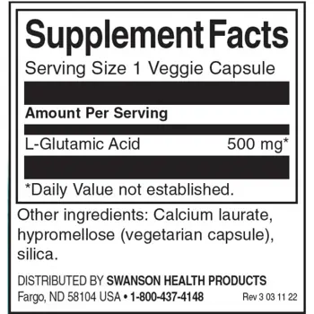 Swanson Glutamic Acid Глутаминова киселина За памет и когнитивно здраве