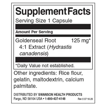 Swanson Goldenseal Root Хидрастис Канаденсис - Златен корен