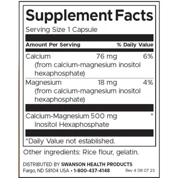 Swanson IP-6 Inositol Hexaphosphate За клетъчно и сърдечно-съдово здраве 240 капсули