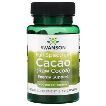 Swanson Full Spectrum Cacao (Raw Cocoa) Сурово какао за енергия и настроение х 60 капсули