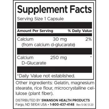 Swanson Calcium D-Glucarate Формула 2 в 1 за клетъчна защита х 60 капсули