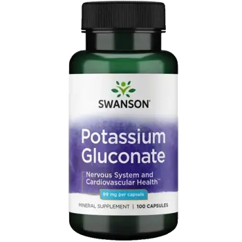 Swanson Potassium Gluconate За нервна система и сърдечно-съдово здраве