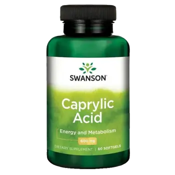 Swanson Caprylic Acid Каприлова Киселина 600 мг х 60 софтгел капсули