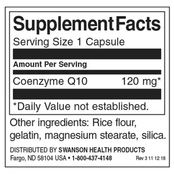 Swanson CoQ10 120 mg Коензим Q10 за сърдечно-съдова система